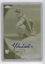2010 Topps Chrome Rookie Printing Plate Yellow 1/1 Mike Leake #176 Auto t0u