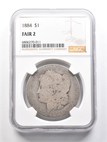 LOWBALL 1884 Morgan Silver Dollar NGC Low Ball FR2 FR-2 Fair Pocket Piece *912