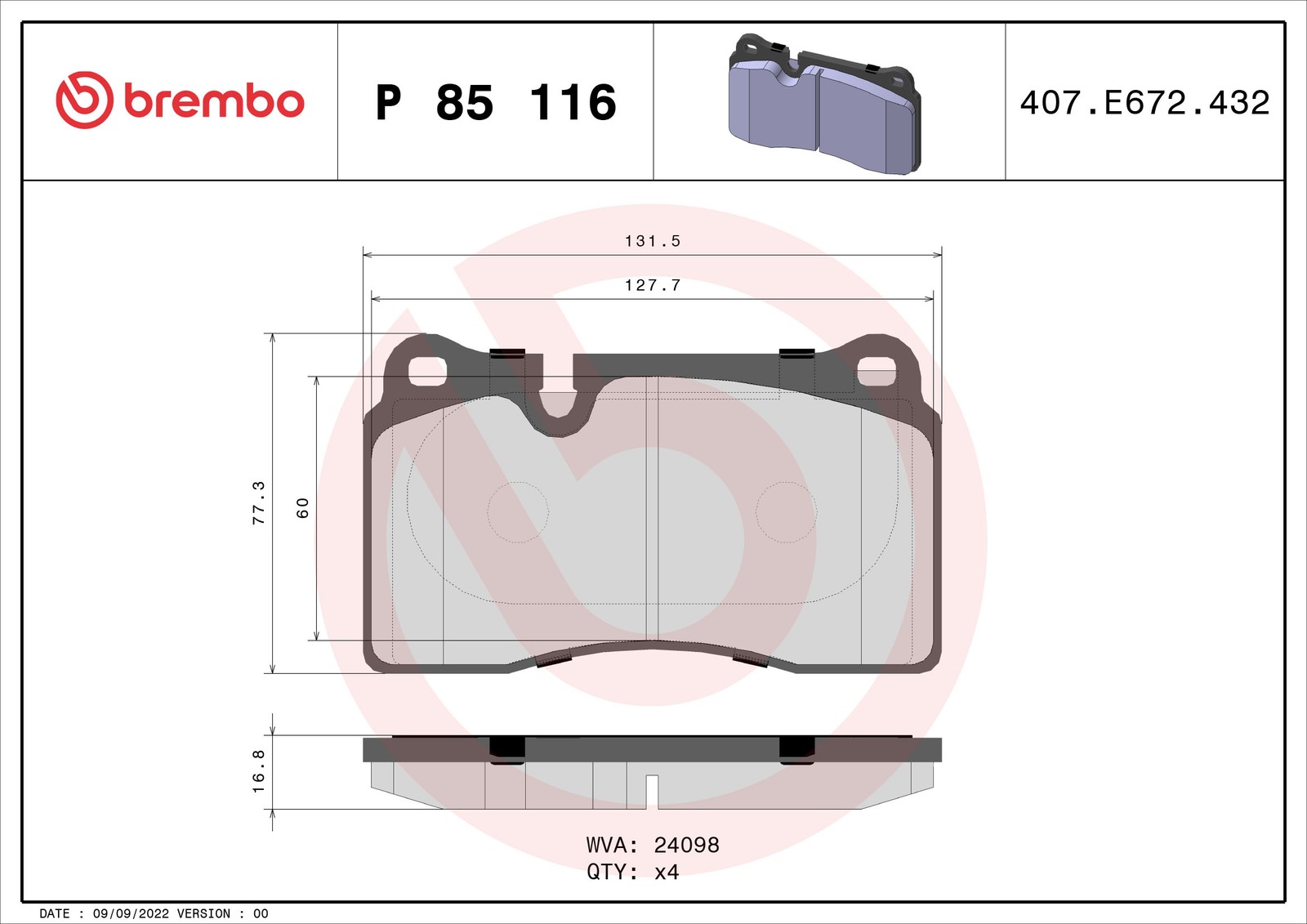 Brembo Bremsbelagsatz P 85 116 - Bild 12