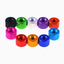 Knurled Thumb Nuts UNC 6 -32 Through Hole Aluminum Hand Grip Knobs Round Nuts