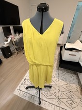 Ulla Johnson Yellow 100% Silk Cocktail Knee-Length Sleeveless Dress - Size 8