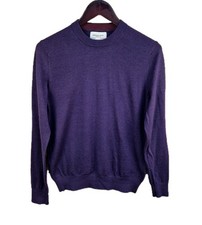 Stefano Conti Mens Merino Wool Jumper Purple Crew Neck Size M