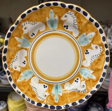 Vietri Pottery- Campagna Style Pattern 8 Inch Plate Made/Painted by hand-Italy