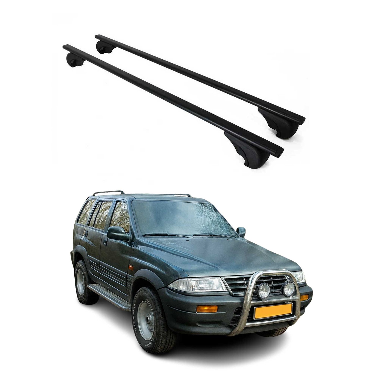 Barres de toit Ssangyong Musso 1993-2004 galerie transversale fer noir