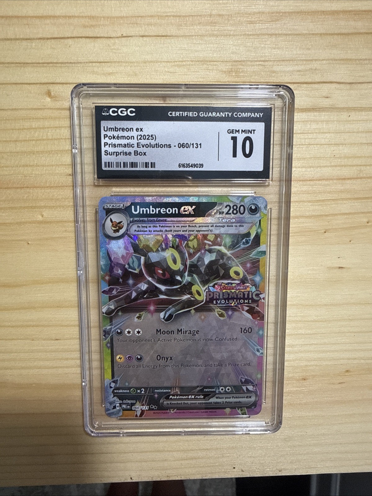 Pokémon Umbreon Ex 60/131 Stamped Surprise Box Prismatic Evolutions CGC GM 10