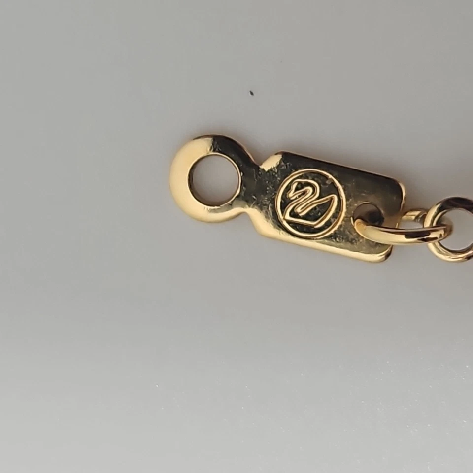 Conjunto de collar y pulsera de cristal Swarovski vintage de Navidad tono dorado firmado Foto 4 de 4