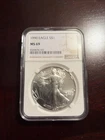 1990 $1 1-oz American Silver Eagle NGC MS69 Brown Label