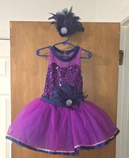 Purple Wiessman Dance Recital Dress With Head Piece Girls Size Small