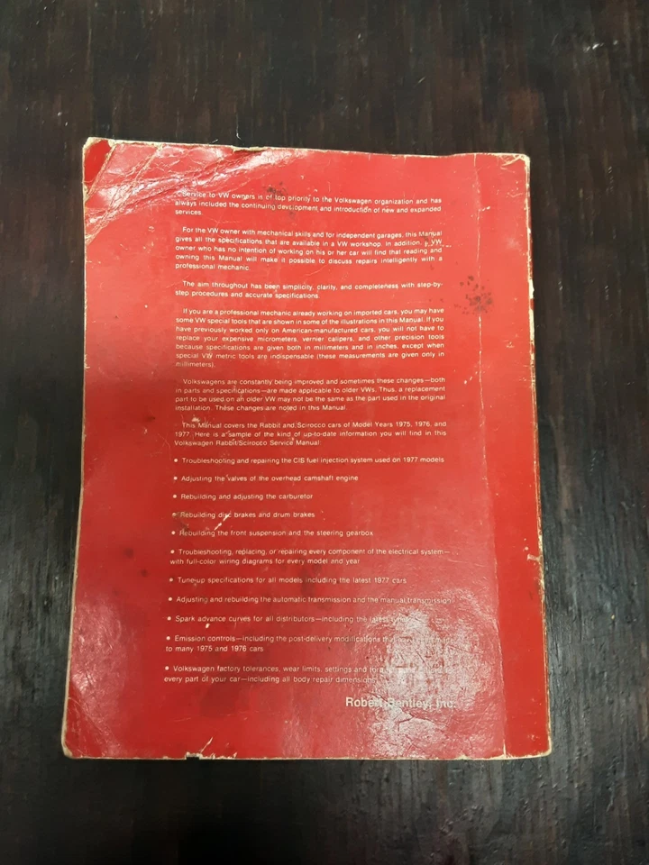 Volkswagen Rabbit/Scirocco Service Manual 1975, 1976, 1977 - Image 2 of 4