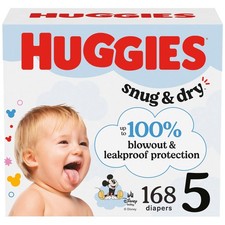 Diapers Size 5 168 Count 6 Pack Huggies Snug  Dry Baby Packs disposable
