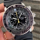 Rare Seiko Flightmaster Pilot SNA411P1 Chronograph Black Quartz 7T62 Watch 2007s