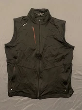 Ralph Lauren RLX Black with Red Full Zip Golf Vest Women's XL Activeware FLAW