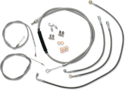LA Choppers LA-8150KT-16 Stainless Braided Cable Brake Line Kit 15-17 Ape