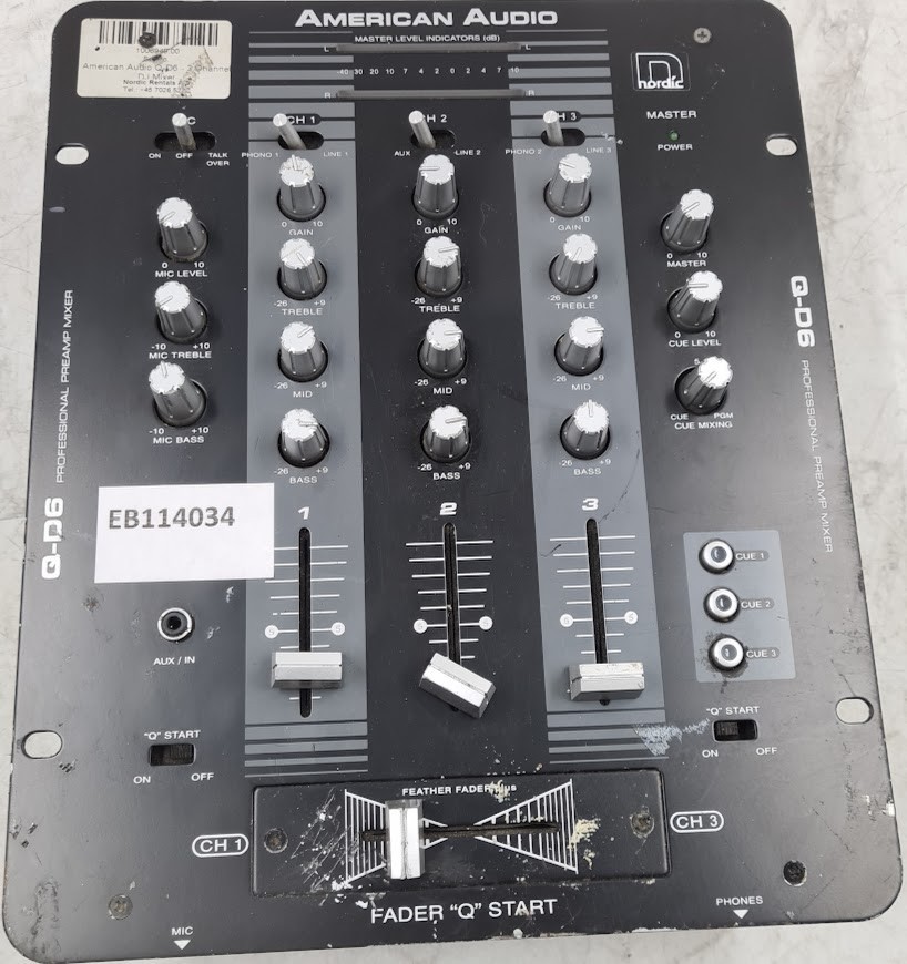 ギター American Audio Q-D6 American Audio Q-D6 Mixer Not Tested | eBay