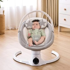 HARPPA Electric Baby Swing for Infants Grey Soothing Newborn Glider