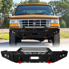 Front Bumper Black For 1992-1996 Ford Bronco With Led Lightsd-ring
