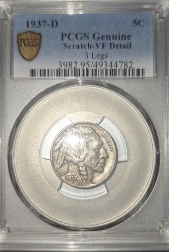 1937-D 3 Legged Buffalo Nickel Good vf detail PCGS
