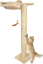 Cat Window Perch Hammock with 3-Piece Detachable Roman Column Sisal Scratching P