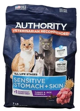 Authority Sensitive Stomach and Skin Dry Cat Food, Turkey 1 Count (Pack of 1) 