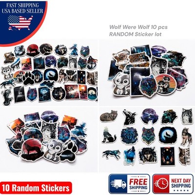 Wolf Stickers Werewolf Decals 10pc Waterproof Laptop Skateboard Random Lot 