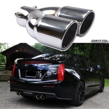 63mm 2.5" Caliber Car Rear Dual-Outlet Exhaust Muffler Tips For Cadillac ATS-V