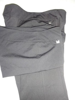 2 Pair Womens Slim-Sation Black Pull-On Dress Pants Sz 14P Petite Stretch 