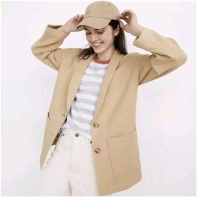 MADEWELL Womens Lightspun Dorset Blazer Size XS Tan 2-Button Jacket NA001..P