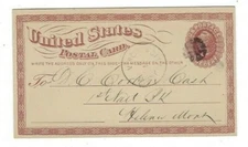 1876 UX3 Postal Card, Virginia City Montana Territory Henry Elling Banker