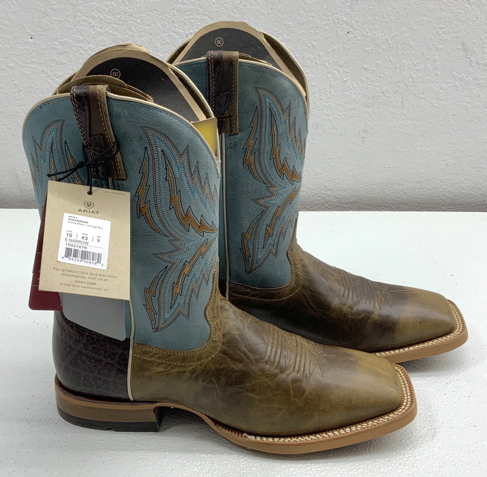 Ariat Arena Rebound Western Boots Men's Wide Square Toe Leather Boot