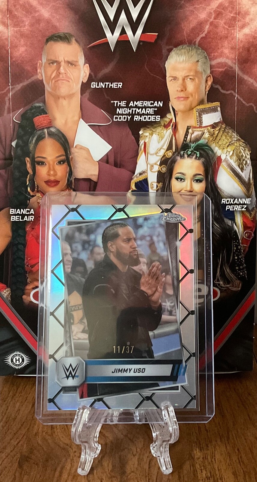 2025 Topps Chrome WWE Steel Cage Refractor JIMMY USO No. 56 Limited 11/37