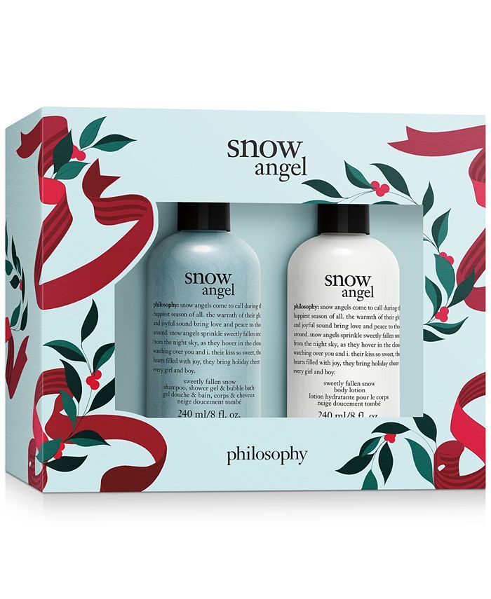 NIB Philosophy Snow Angel Bath & Body Set Shower Gel & Body Lotion 8 oz each