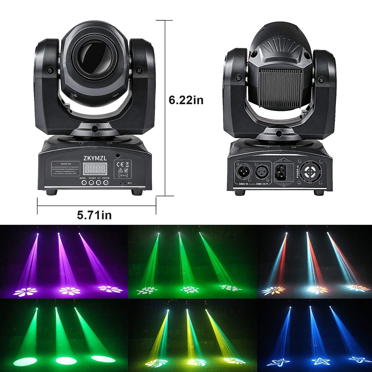 ZKYMZL Moving Head Light 30W DJ Lighting Stage Lights with 15
