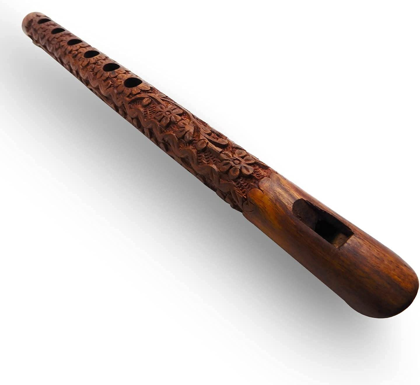 Mouth Woodwind Flute Wooden Traditional Hand Carved, Great Sound Indian Musical 