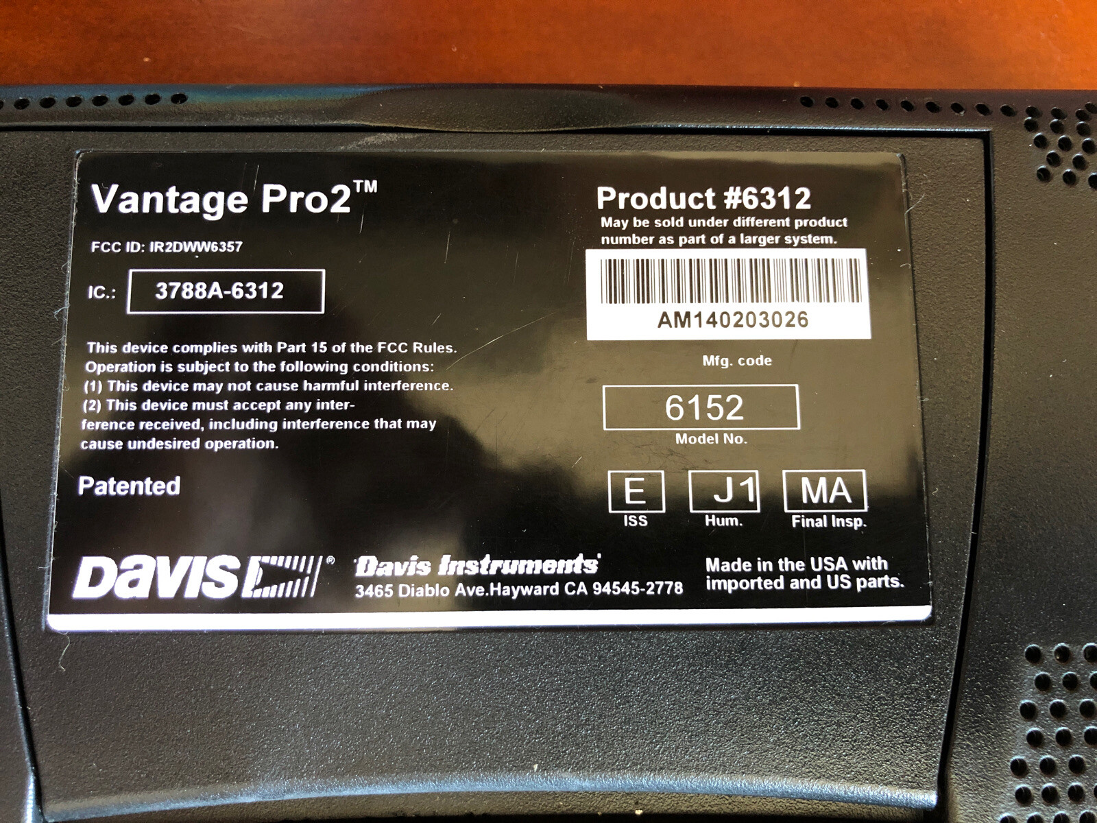 Davis Vantage Pro2 Wireless Console/Receiver