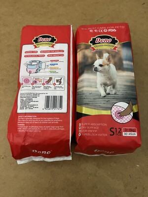 DONO ️ Disposable Pet Diapers (Small) 2 packs of 12 Diapers.