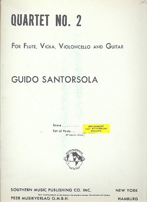 Guido Santórsola | Quartet no.2 flute, viola, | cello and guitar | Partitur