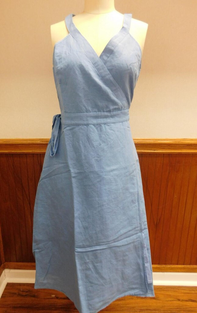 j crew linen wrap dress sz XS in tropical pool blue J4732 LYN | eBay