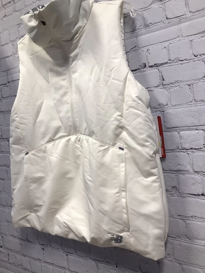 New Balance Womens Off White Radiant Heat Halfzip Sleeveless Jacket Size Large - Image 4 of 4