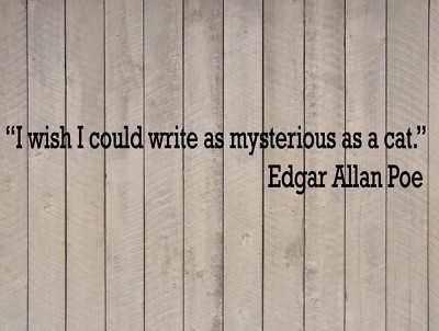 Edgar Allan Poe Mysterious as a Cat Quote Vinyl Wall Sticker Decal