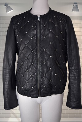 mango studded leather jacket