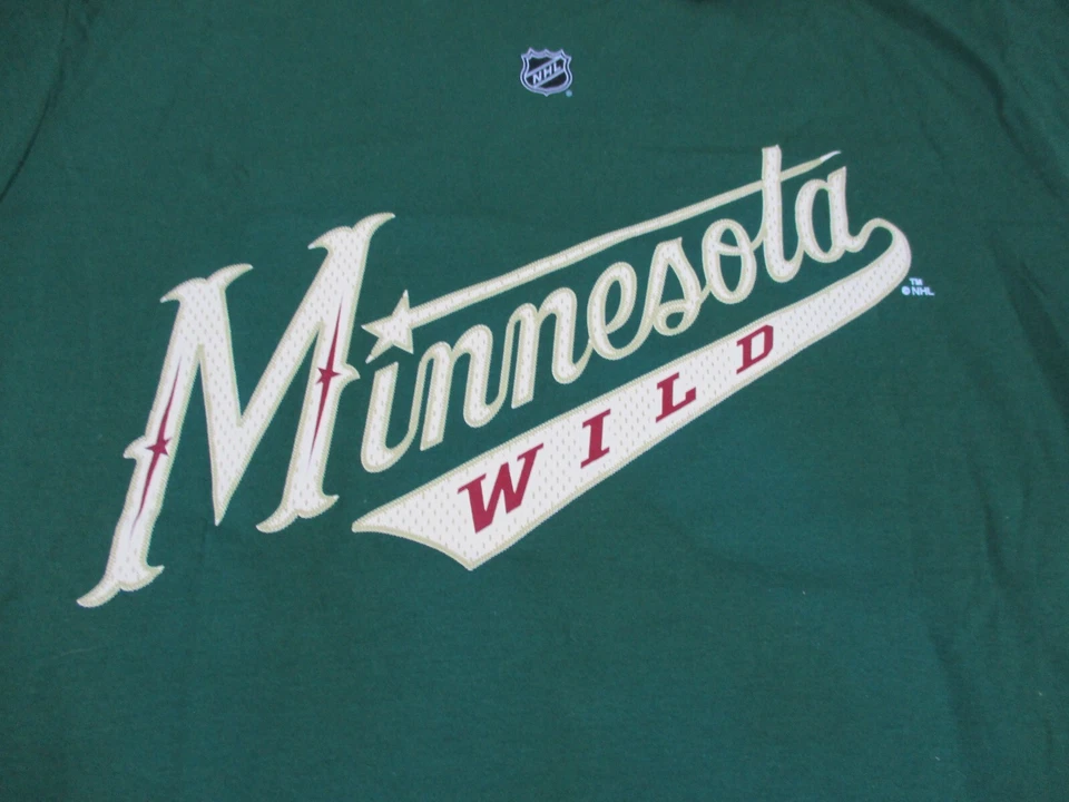 Camisa Minnesota Wild Para Hombres Grande Verde Reebok Hockey Deportes Manga Corta NHL Foto 2 de 4