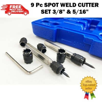 SCHWEISSFRÄSER SET 9-tlg SPOT TOOLS HSS 3/8'' & 5/16'' Punktschweißen Entfernen Bohrer Bit Set