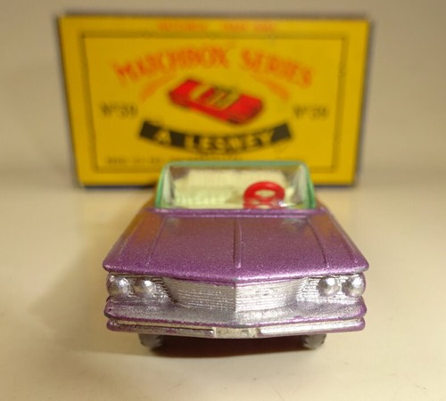 Matchbox No. 39B Pontiac Convertible met. lilac rare grey wheels in "C" Box - Picture 11 of 16