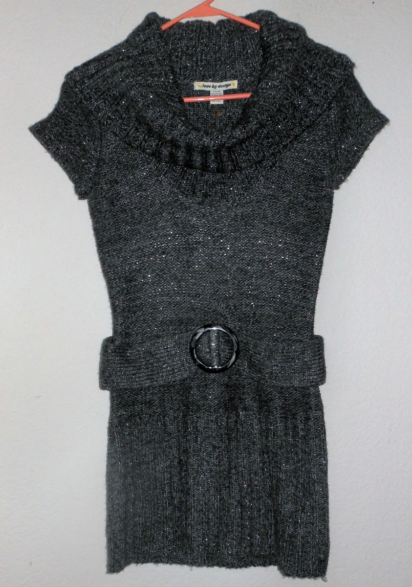 love by design sweater dress Women Love By Design Sweater Dress Black Ivory Short Sleeve Casual Work Size M