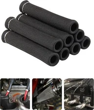 8X Black Spark Plug Wire Boots Protectors Sleeve Heat Shield Cover For SBC BBC