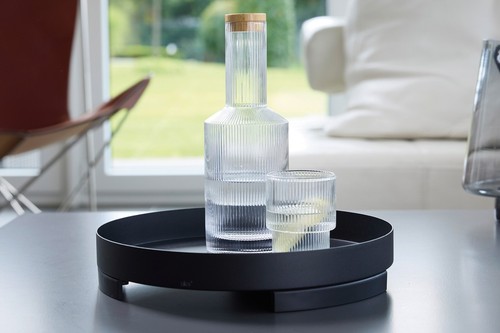 Zack Trevo Powder Coated Black Stainless Steel 30 cm Tray With Feet - Picture 2 of 2