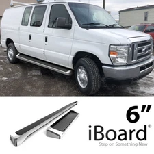 iBoard Running Boards 6 inches Silver Fit 99-14 Ford Econoline Full Size Van