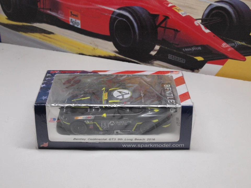 SPARK - BENTLEY CONTINENTAL GT3 - LONG BEACH 2016 - COCHE MODELO ESCALA 1:43 US016 Foto 2 de 4