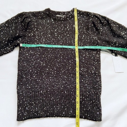 NWT Anthrolologie's ASTR The Label Dorothy Gray Sequin Puff Sleeve Sweater XS - Picture 7 of 9