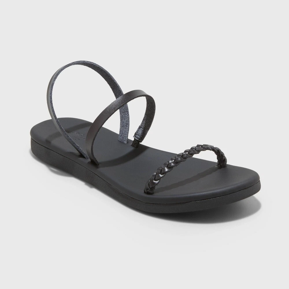 Women s Tommie Triple Strap Sandals Universal Thread Black braided